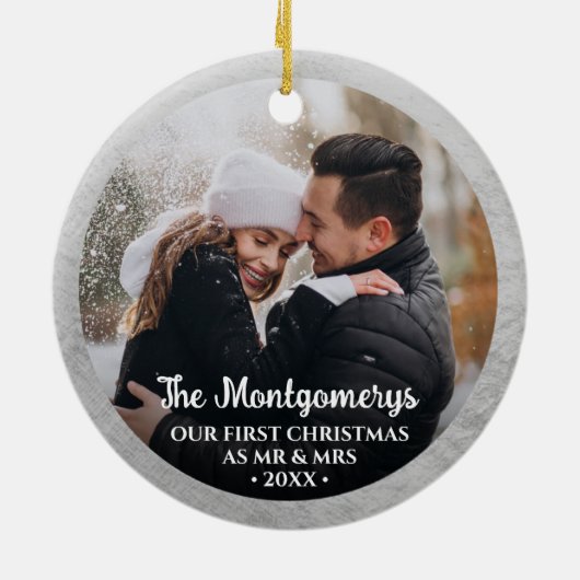 初めてのクリスマスの写真 セラミックオーナメント (裏面)