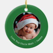 初めてのクリスマスの写真 セラミックオーナメント (裏面)