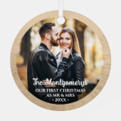 初めてのクリスマスの写真 メタルオーナメント (裏面)