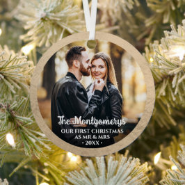 初めてのクリスマスの写真 メタルオーナメント