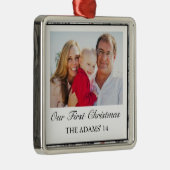 初めてのクリスマスの冬の迷彩柄のオーナメント メタルオーナメント (右)