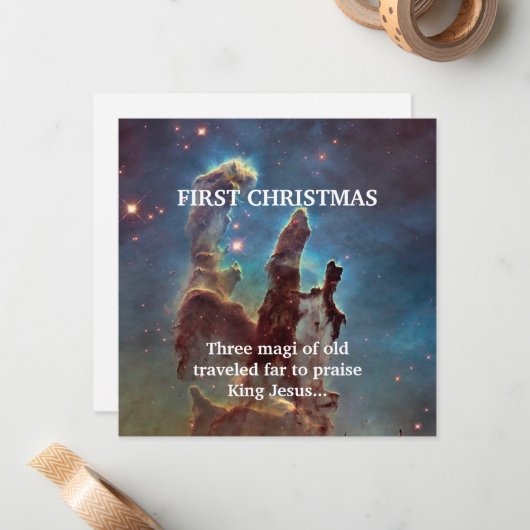 初めてのクリスマスの古い3つのマギ遠く旅 ノートカード (正面/裏面インサイチュ)