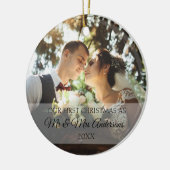 初めてのクリスマスの合パーソナライズされた併 セラミックオーナメント (左)