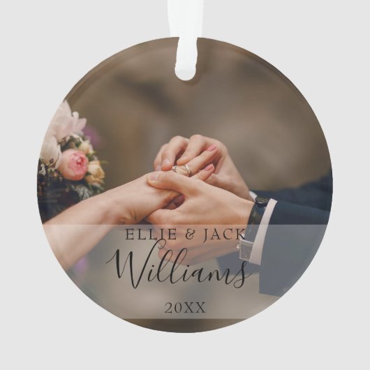 初めてのクリスマスの名前と名前2写真 オーナメント (裏面)