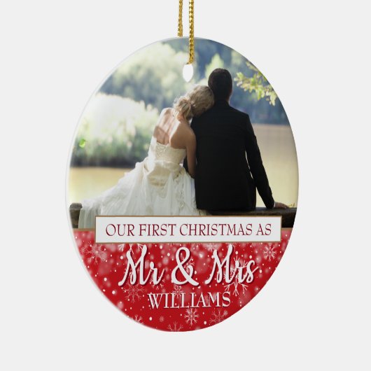 初めてのクリスマスの名前2写真 セラミックオーナメント (右)