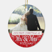 初めてのクリスマスの名前2写真 セラミックオーナメント (左)