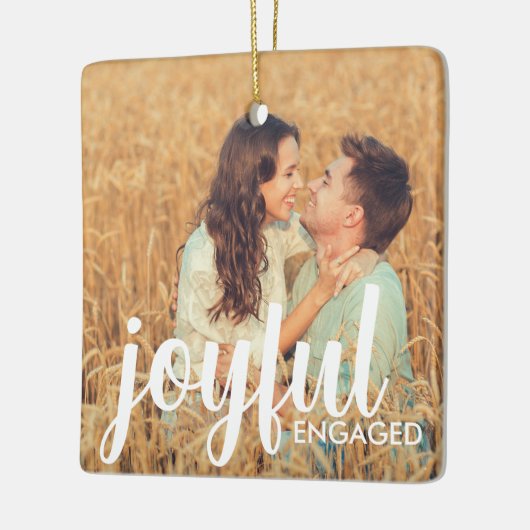 初めてのクリスマスの喜び婚約した贈り物 セラミックオーナメント (左)