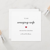 初めてのクリスマスの妻ロマンチックハートのmr&ms name カード (正面/裏面インサイチュ)