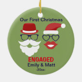 初めてのクリスマスの婚約したなオーナメント-髭の唇 セラミックオーナメント (裏面)