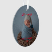 初めてのクリスマスの子供の写真をアップロード オーナメント (正面)