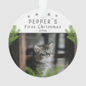 初めてのクリスマスの子猫のクリスマスフォト オーナメント (裏面)