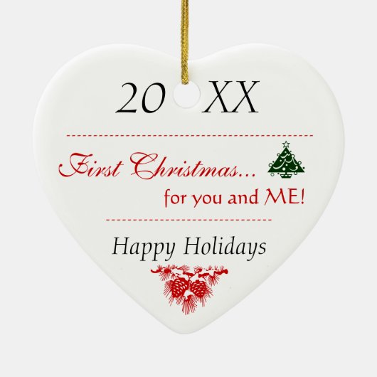 初めてのクリスマスの小犬のボクサーのオーナメント2012年 セラミックオーナメント (裏面)