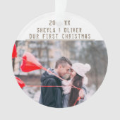 初めてのクリスマスの思い出2枚の写真 オーナメント (正面)