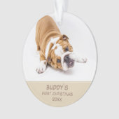 初めてのクリスマスの愛犬の写真入りグッズ オーナメント (正面)