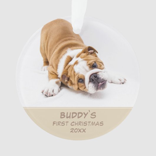 初めてのクリスマスの愛犬の写真入りグッズ オーナメント (正面)