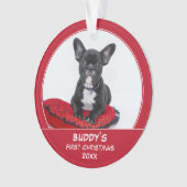 初めてのクリスマスの愛犬の写真入りグッズ オーナメント (正面)