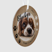 初めてのクリスマスの愛犬の名前フォト オーナメント (正面)