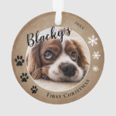 初めてのクリスマスの愛犬の名前フォト オーナメント (裏面)