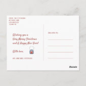 初めてのクリスマスの新しいカップルの写真の挨拶 ポストカード (裏面)