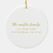 初めてのクリスマスの新しいホームアドレスの写真 セラミックオーナメント (裏面)