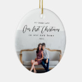 初めてのクリスマスの新しいホームアドレスの写真 セラミックオーナメント (右)