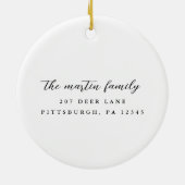 初めてのクリスマスの新しいホームアドレスの写真 セラミックオーナメント (裏面)