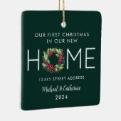 初めてのクリスマスの新しいホームウォーターカラーリース セラミックオーナメント (右)