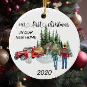 初めてのクリスマスの新しいホームウォーターカラー冬 セラミックオーナメント