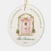 初めてのクリスマスの新しいホームウォーターカラー セラミックオーナメント (左)