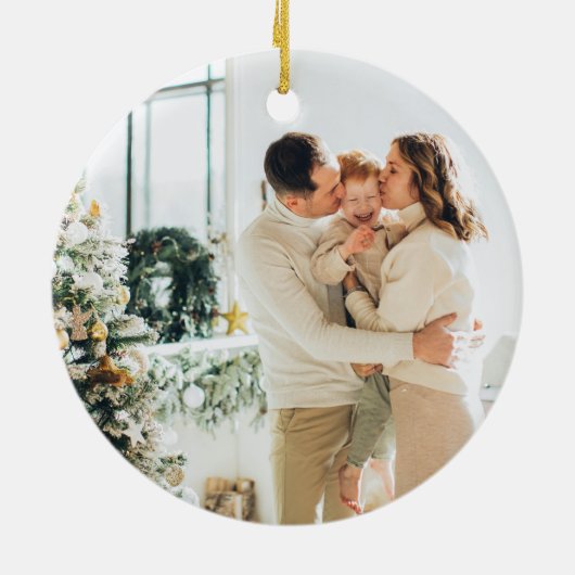 初めてのクリスマスの新しいホームオーナメント セラミックオーナメント (裏面)