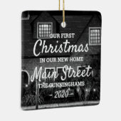 初めてのクリスマスの新しいホームカスタム写真 セラミックオーナメント (右)