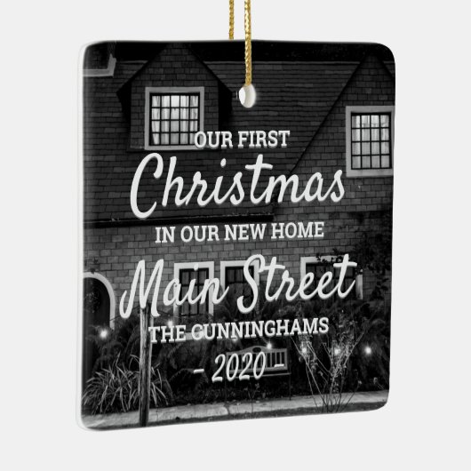 初めてのクリスマスの新しいホームカスタム写真 セラミックオーナメント (右)