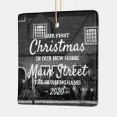 初めてのクリスマスの新しいホームカスタム写真 セラミックオーナメント (左)