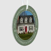 初めてのクリスマスの新しいホームセージの写真カスタムに オーナメント (正面)