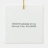 初めてのクリスマスの新しいホームファミリー写真 セラミックオーナメント (裏面)