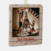 初めてのクリスマスの新しいホームファミリー写真 セラミックオーナメント (右)