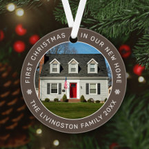 初めてのクリスマスの新しいホームブラウンカスタム写真