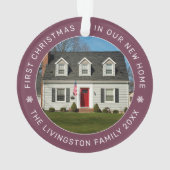 初めてのクリスマスの新しいホームブルゴーニュ写真 オーナメント (裏面)