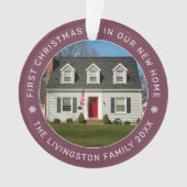 初めてのクリスマスの新しいホームブルゴーニュ写真 オーナメント (正面)