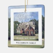 初めてのクリスマスの新しいホームモダンフォトフレーム セラミックオーナメント (左)