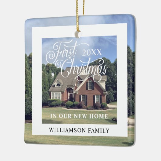 初めてのクリスマスの新しいホームモダンフォトフレーム セラミックオーナメント (左)