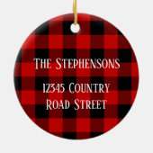 初めてのクリスマスの新しいホームレッドトラックの写真 セラミックオーナメント (裏面)