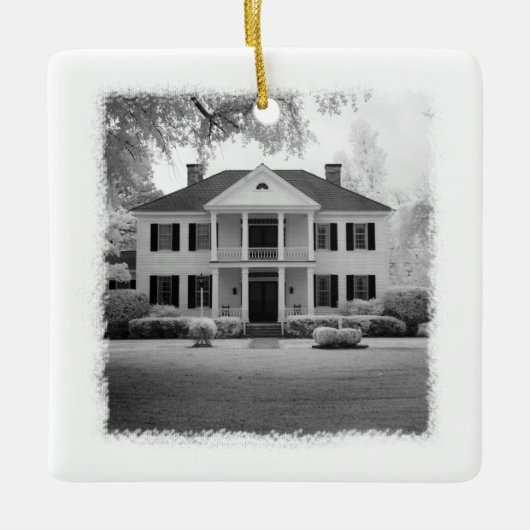 初めてのクリスマスの新しいホーム写真 セラミックオーナメント (正面)