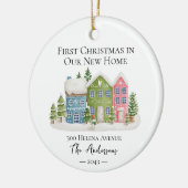 初めてのクリスマスの新しいホーム写真 セラミックオーナメント (左)