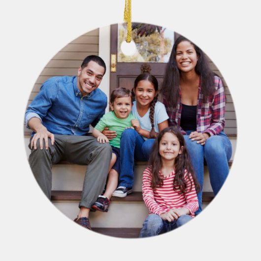 初めてのクリスマスの新しいホーム写真 セラミックオーナメント (裏面)