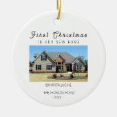 初めてのクリスマスの新しいホーム写真 セラミックオーナメント (正面)