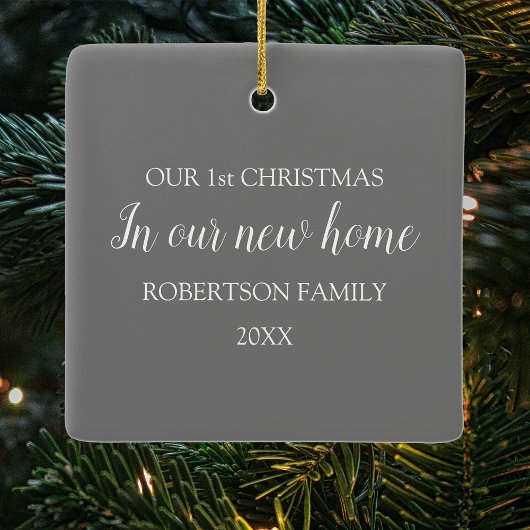初めてのクリスマスの新しいホーム写真 セラミックオーナメント