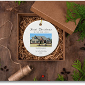 初めてのクリスマスの新しいホーム写真 セラミックオーナメント