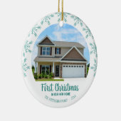 初めてのクリスマスの新しいホーム写真 セラミックオーナメント (右)