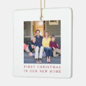 初めてのクリスマスの新しいホーム写真 セラミックオーナメント (左)